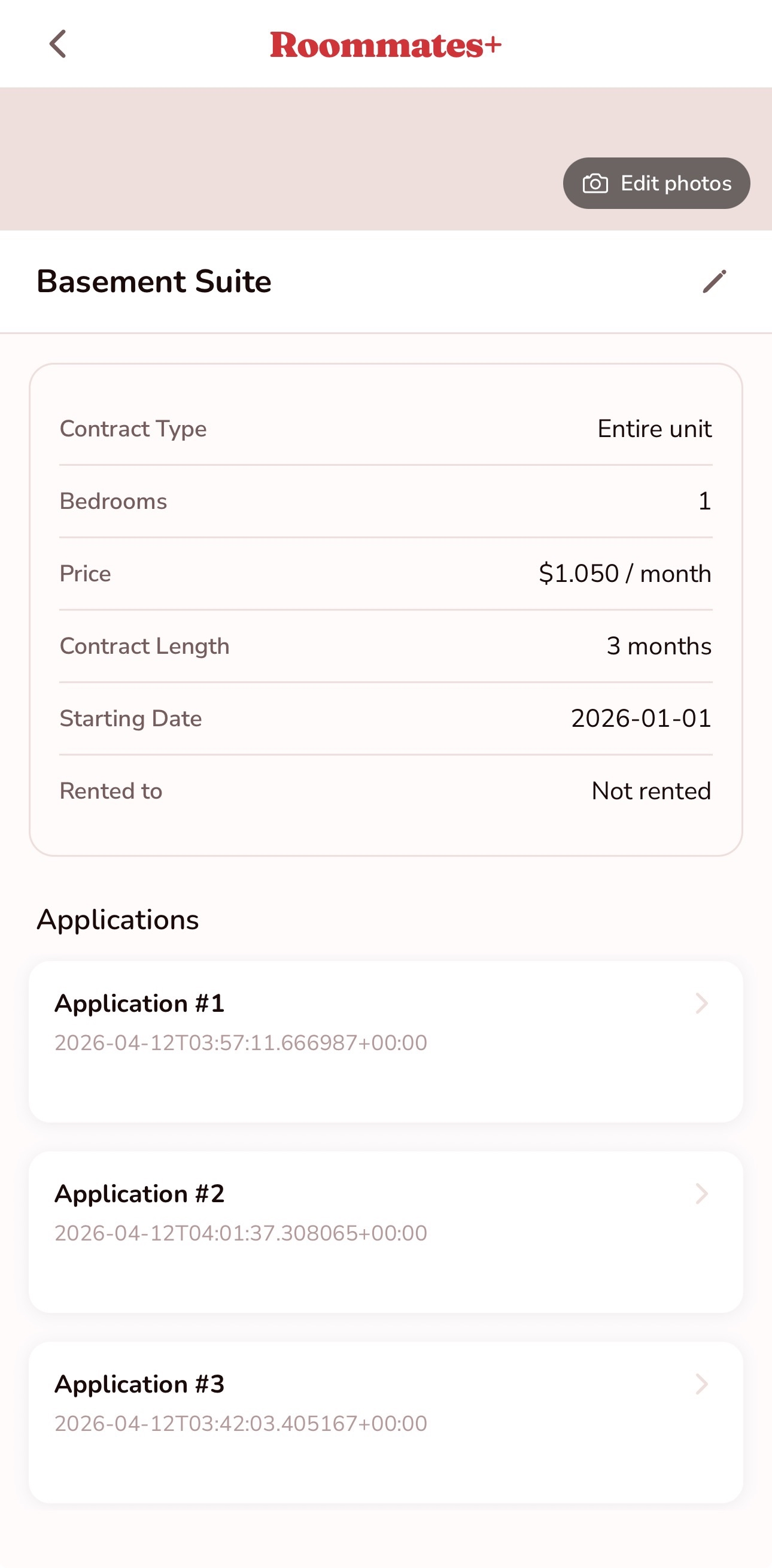 Application listing and tracking